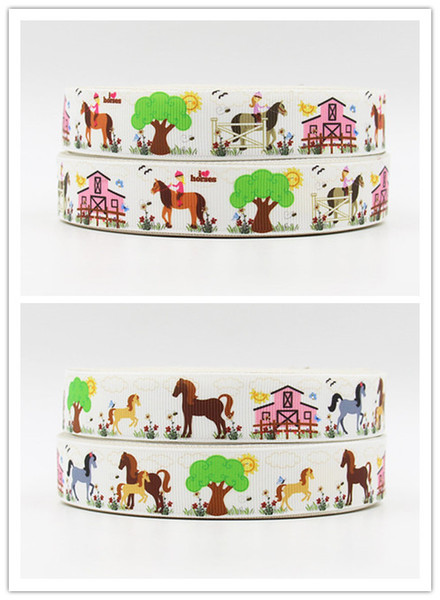 ribbon 22mm 170508015 cartoon printed grosgrain ribbon webbing 50yards/roll for hair tie free shipping can custom 16mm 25mm 38mm 50mm 75mm