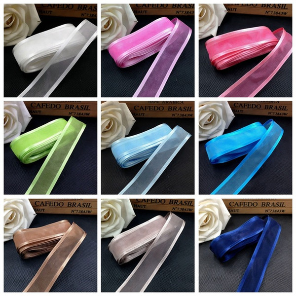 50Metre /25mm Satin Edge Organza Ribbon for Wedding Party Decoration Handmade Ribbon Gift Wrapping Hair Bows DIY Christmas Ribbon
