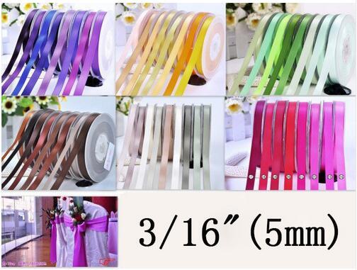 High quality polyester double face satin ribbon 5mm 300yds/roll Party Wedding Gifts for Party Decoration DIY Accessories Supplies