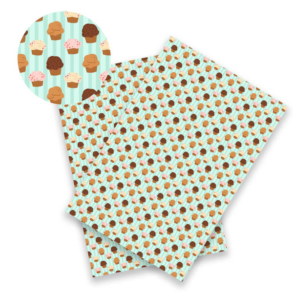 22cm*30cm New Synthetic Leather Sheet Sweet Pineapple Cute Food Printed Pu DIY Hair Bows Bags Supplier Home Textile Materials