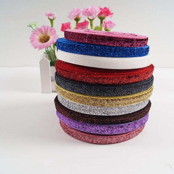 New Arrival Sequin Ribbons 1cm Width 10Yards/lot DIY Handmade Wedding Decoration Sequin Ribbons Cinta 9 Colors Available