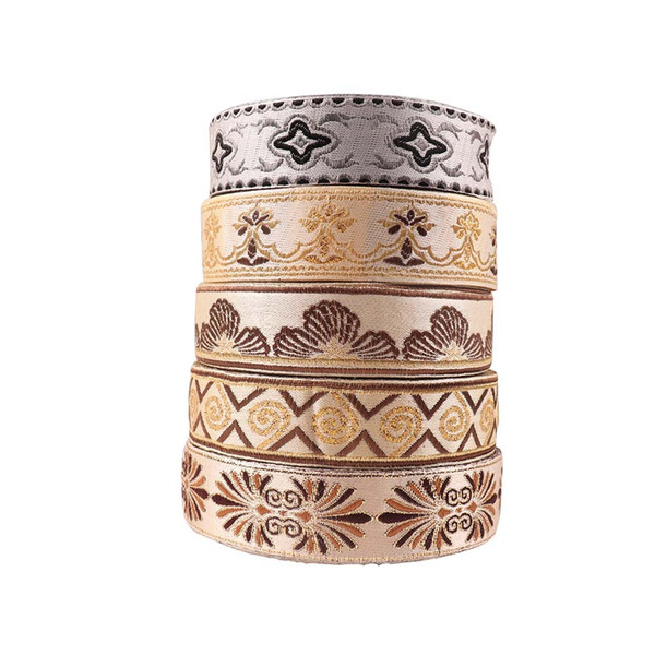 30mm National Style Ribbon Embroidered Polyester Tape DIY Clothes Cushion Patchwork Material Handmade Craft Fabric