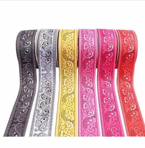 Printed Grosgrain Ribbons Amoeba 75mm Width 5Yards/lot Single Face 100% Polyester DIY Handmade Printed Ribbons 6 Colors