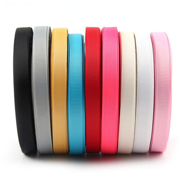 Whole Sale 50 Yard/lot 10mm Solid Grosgrain Ribbon Roll DIY Gift Packaging Bow Decorative Tapes Ribbons Sewing Fabric Accessories