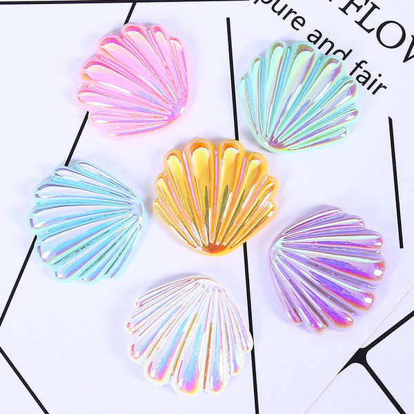 10pcs/bag Resin Shell Patches Candy Color Handmade Materials DIY Wedding Girls Lovely Headdress Decorative Accessories