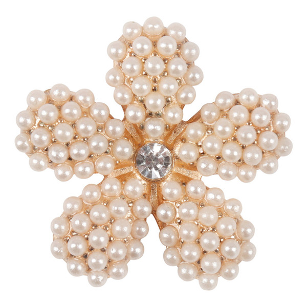 Metallic Patches Pearl Daisy Hair Accessories Flower Ring Button Mobile Phone DIY Material Alloy Accessories
