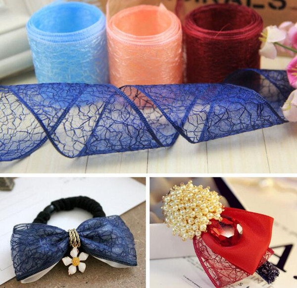 40mm Pretty Silk Organza Transparent Ribbon For Wedding Party Decoration Webbing Crafts Gift Packing Belt DIY Handmade Bows