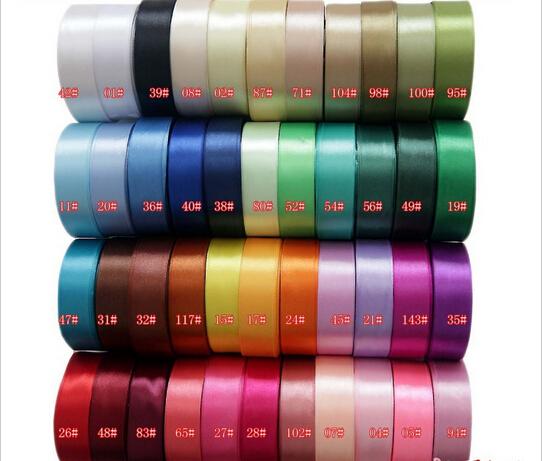 15% off 100yards/lot=4rolls 1''25mm Single Face satin ribbon Garment ribbons christmas Gift wrapping ribbons party decoration 500yards