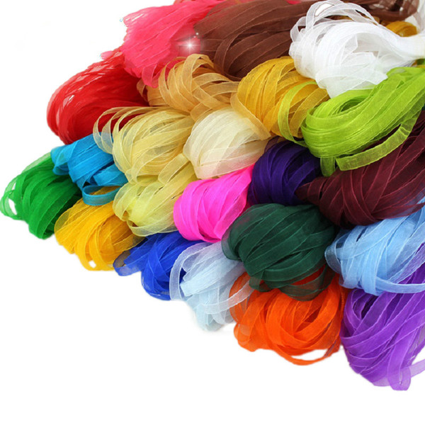 (300 meters/lot) 1/4''(6mm) Drop Shopping Organza Ribbon 100% nylon wholesale gift wrapping Christmas ribbons