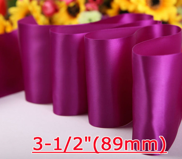 [RibbonBuy] 3.5inch (89mm) Single Face Satin Ribbon Wedding Satin Tape 100yard/roll Free shipping