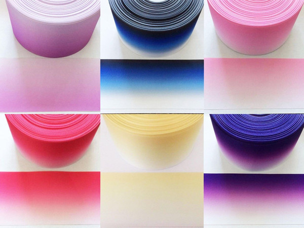 10 yard ombre grosgrain ribbon pink, blue, yellow and purple- 75mm 3 inch wide for baby girls bow Packing material