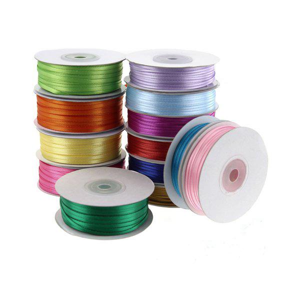 High Quality 0.25 inch (6mm) 100yards/roll Double Face Satin Ribbon For DIY Scrapbooking Kids Hairbow
