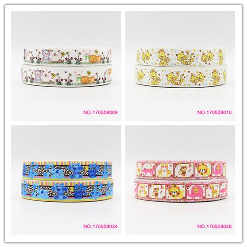 ribbon 22mm 170508009 cartoon printed grosgrain ribbon webbing 50yards/roll for hair tie free shipping can custom 16mm 25mm 38mm 50mm 75mm