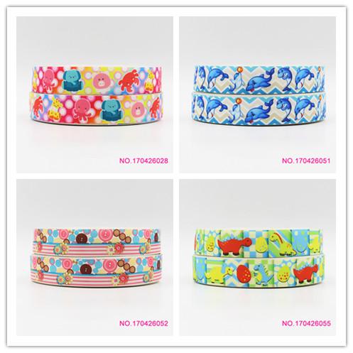 ribbon 22mm 170426008 cartoon printed grosgrain ribbon webbing 50yards/roll for hair tie free shipping can custom 16mm 25mm 38mm 50mm 75mm