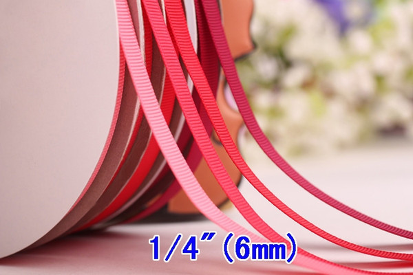 6mm (0.25 inch) Solid Color Grosgrain Ribbon Tape Wedding Party Decoration Christmas Ribbon Gift Wrap Material