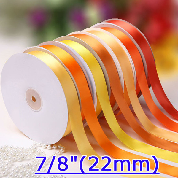 Single face satin ribbon 22mm Solid color 100yards/roll White Satin Ribbon Wedding Sewing DIY Crafts