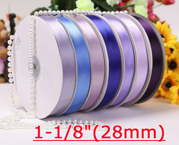 28mm single face satin ribbon 100% polyester solid color ribbon for handmade craft materials