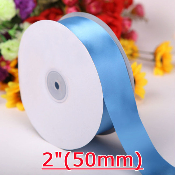 2019 new arrival 2 inch 50mm satin ribbon single face 196 colors 100yards/roll satin ribbon for hair accessories
