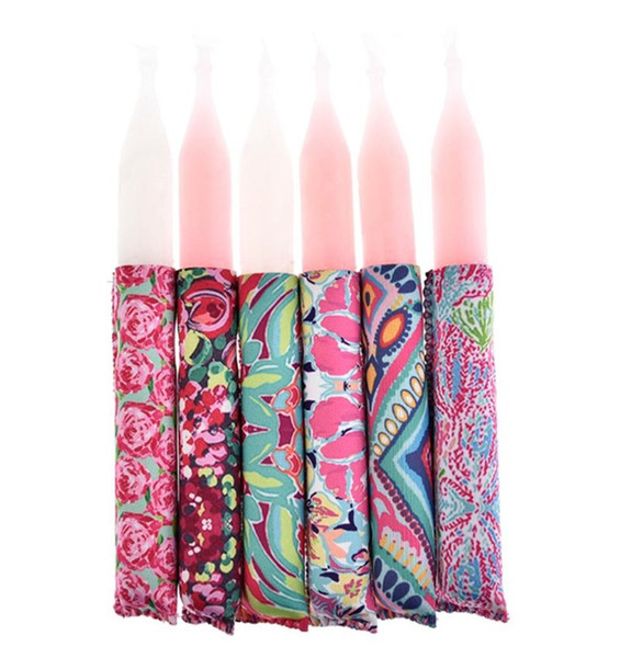 Neoprene Popsicle Holder LILY Floral Pop Ice Sleeve Freezer Pop Holders 4*15.5 cm Edge Covering for Kids Summer Beach Kitchen Tools A6301