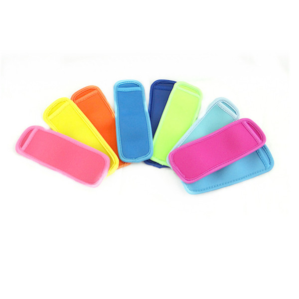 Neoprene Popsicle Holder Ice Bag Pack Solid Color Pop Ice Sleeve Freezer Edge Covering 18cm*6cm Summer Ice Cream Beach Kitchen Tools C7909