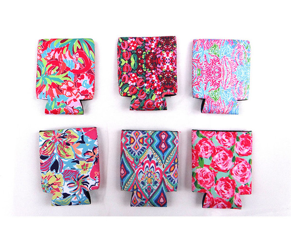 Lily Beer Cups Sleeve Neoprene Cups Cover Case Floral Flowers Cup Holder Colorful Printed Beverage Coolers Cooler Can Bar Tools Hot B71902