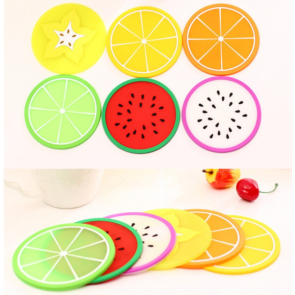 Fruit Shape Hot Silicone Cup Coaster Padding Slip Pad Insulation Cup Mat Pillow Hot Drink Stand