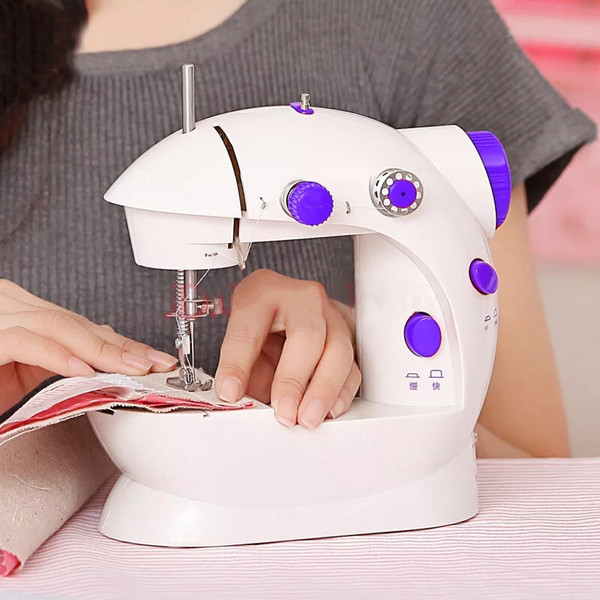 Electric Mini Sewing Machine With Light With Cutter Home Hand Desktop Sewing Machines