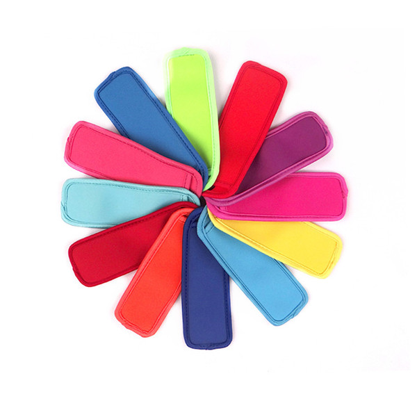 Neoprene Popsicle Holder Solid Colors Pop Ice Sleeve Freezer Edge Covering 18cm*6cm Summer Ice Cream Beach Kitchen Tools For Kids 2019 C7909