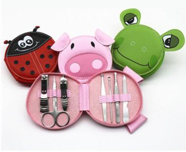 7pcs/lot Nail Clipper Cartoon Small Gift Beauty Nail Scissors Tool Animal Pig Bear Frog Clipper Tools Suit Fashion