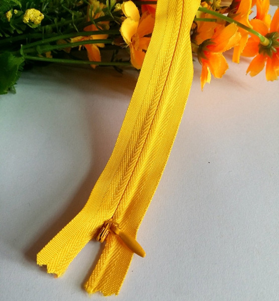 10pcs yellow Invisible Zippers 28cm (11 Inch) Cushion Zipper Nylon Close End For Sewing Dress/Clothes Accessories