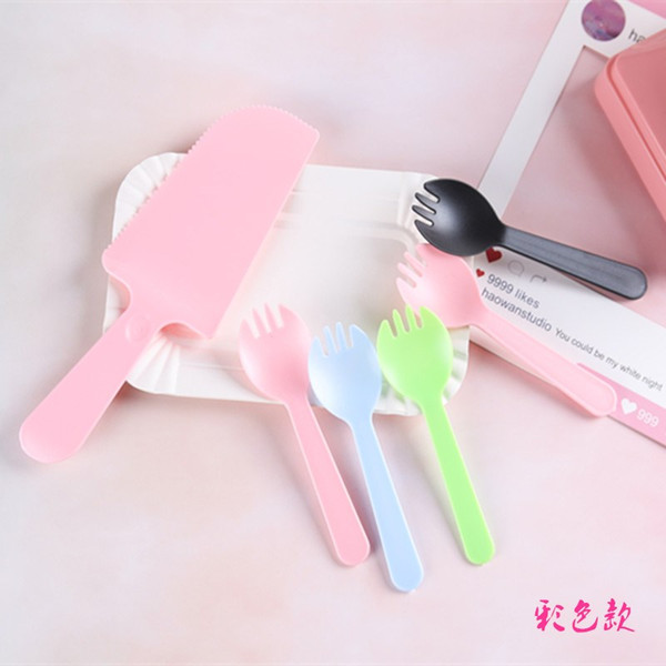 Free shipping baby Birthday Cake Cutlery tray One time Laminating bag tray Square food Baking tools Package triple