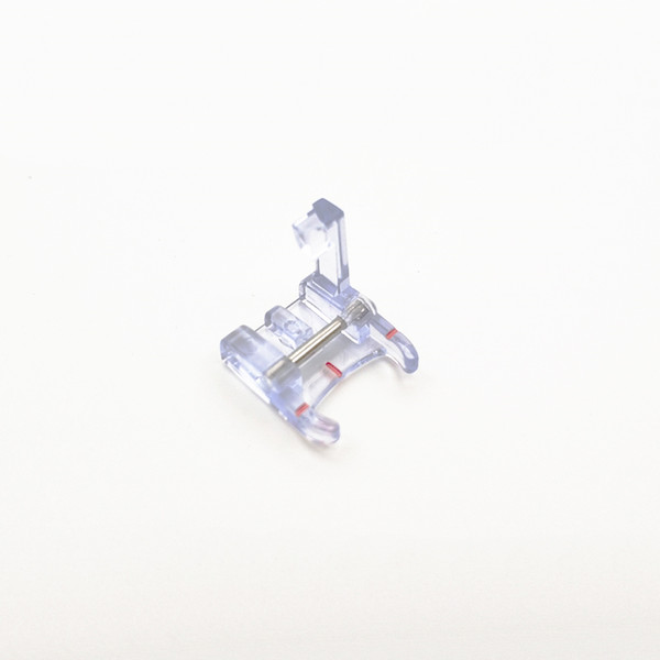 1pcs Clear with Red Line Wrinkle Sewing Machine Foot Plastic Cloth DIY Sewing Presser Foot for Household Machines 2019