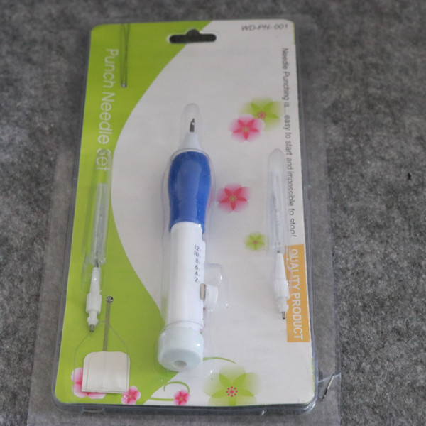 Russian Embroidery Punch Needle Fashion White Blue Home Portable Sewing Mending Tools Retail Packaging