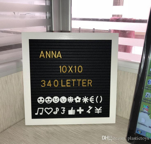 10x10 Inches Black Felt Letter Board Changeable Letter Boards 340 White Plastic Letters free Craft Knife Oak Wood Frame Easels HOT xmas