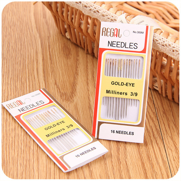 HOT SALE 400PCS/Bag Tail Gold Plated Stainless Steel Hand Sewing Needles Paper Box Package Home DIY Sewing Combination Sewing Tools Supply