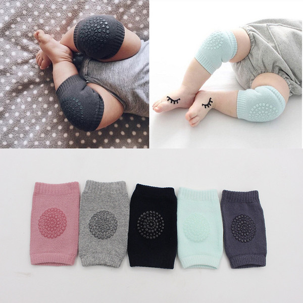 2018 1 Pair Cotton Baby Knee Pads Kids Anti Slip Crawl Safety Necessary Environmental dot rubber Knee Protector infant Leg Warmers