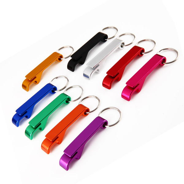 9 colors Beer Can Bottle Opener Aluminum Alloy Opener Keychain Portable Multifunction Opener Kitchen Dining Bar Tool