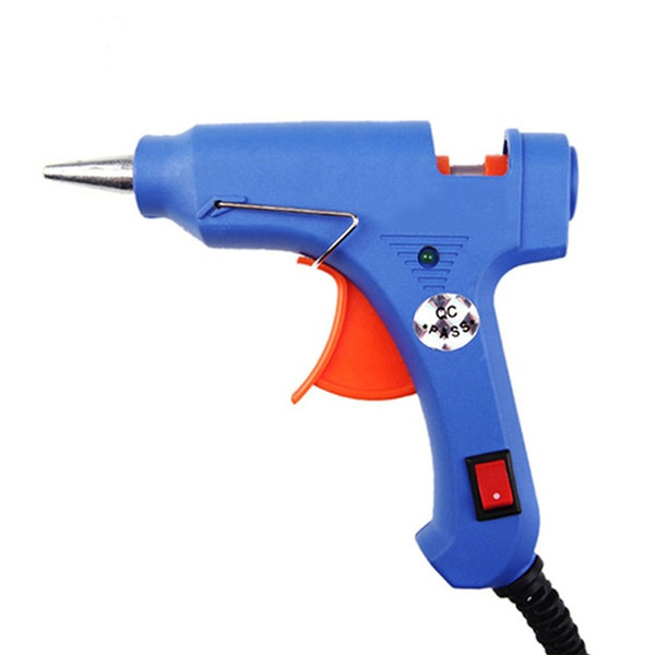 3pcs/ High Temp Heater Melt A Hot Glue Gun 20W Repair Tool Heat Gun Blue Mini Gun EU Plug use 7mm Hot Melt Glue Sticks