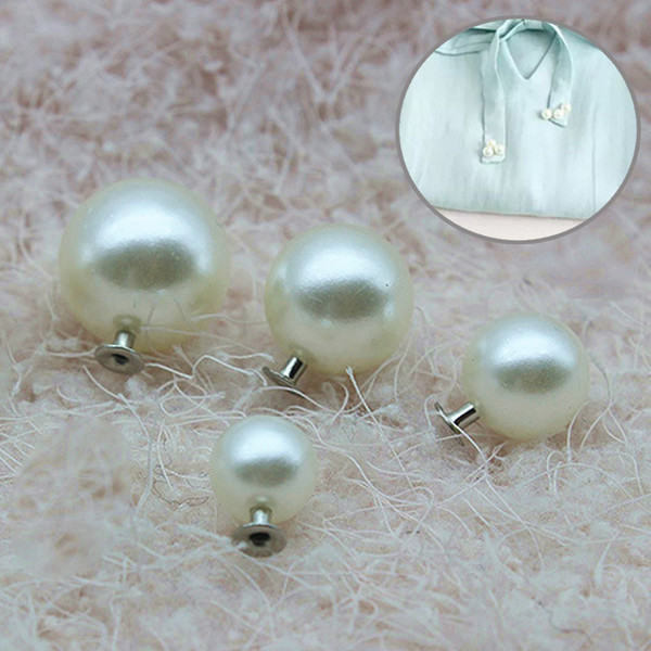 100 Pcs 6-18mm Wedding Dresses Button White Pearl Rivets Crafts Decor Head Acryl Rivet Pants Hat Bag Shoes