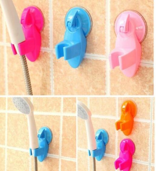 6 colors Powerful suction type shower enclosure cup shower seat cute bracket base head shower brackets