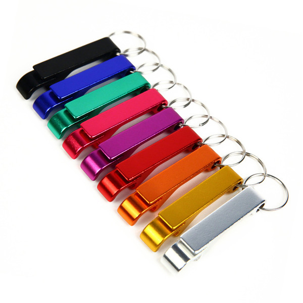 9 colors Beer Can Bottle Opener Aluminum Alloy Opener Keychain Portable Multifunction Opener Kitchen Dining Bar Tool