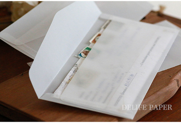 Blank translucent paper envelope creative Europe and America friend family gift envelope thick 3/5 envelopes