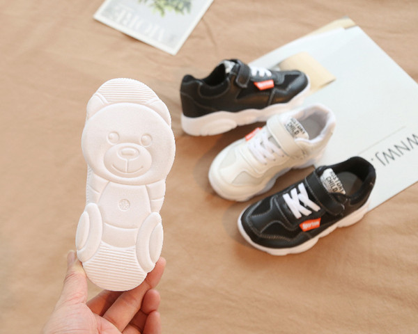 2019 spring children's sports shoes bear children's running shoes Velcro mesh children's shoes Shock absorption, breathable, non-slip