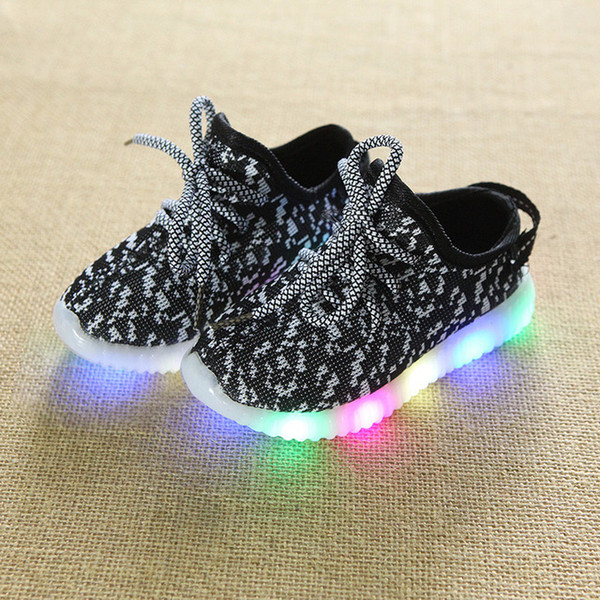 2018 spring Autumn Children Light Shoes Sport Shoes Baby Boys Girls Led Luminous Shoe Kids Sneakers Breathable Running Shoes 4 colors 21-36