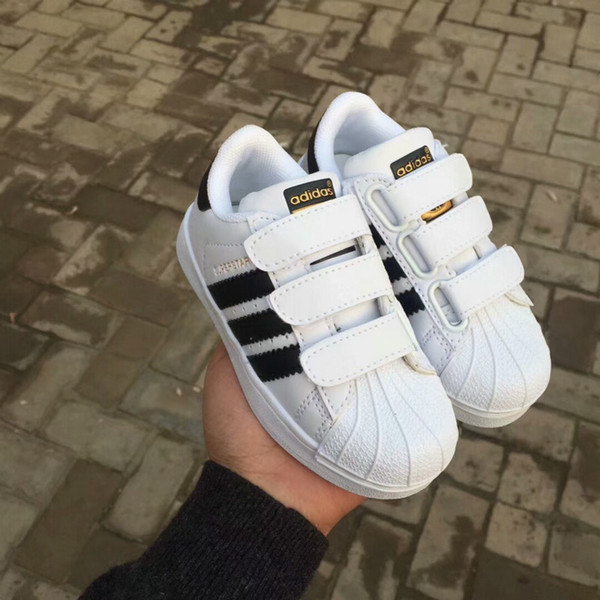 Branded Adidas Superstar Sports Shoes Children's Shoe Classic Design Black White Baby Kids Sneakers Casual Athletic Trainers