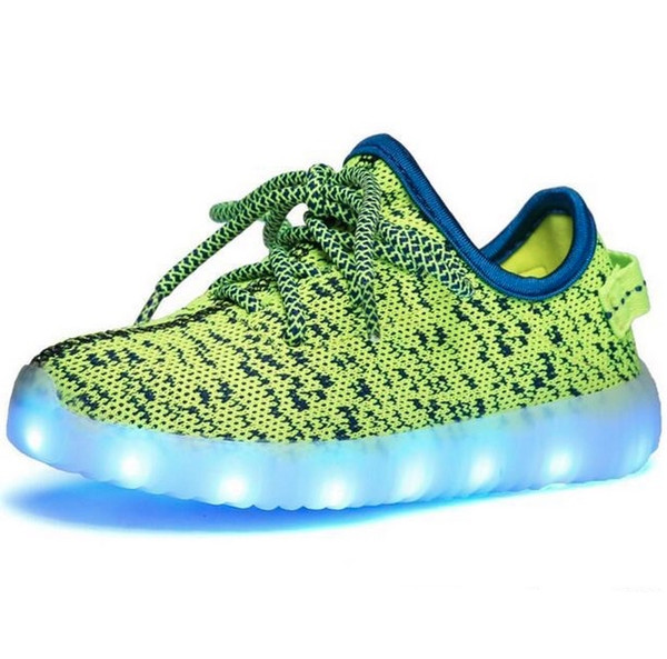 summer children Eur25-37 usb charging breathable basket led shoes kids with lights up luminous shoes for girls&boys sneakers Free shipping