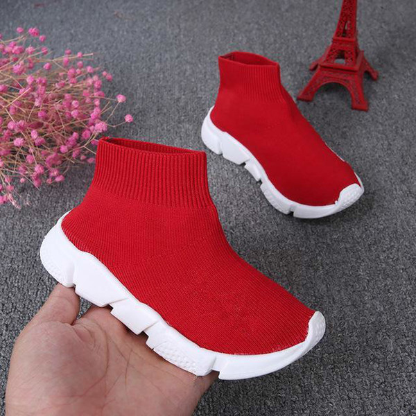 Promotion Designer Kids Sports Boots Wool Knitted Breathable Athletics Boys And Girls Running Shoes Baby Sneakers New Socks Shoes