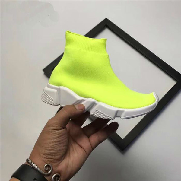 2018 For Kids Girl Cheap Luxury Sock Shoe Speed Running Children Sneakers Sock Race Runners Black Shoes Kid Sports Shoes 25-35