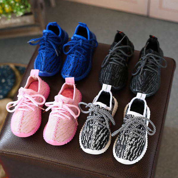 HOT Baby Kids Kanye-West Children Athletic Shoes Boys Running Shoes Girls Casual Shoes Baby Training Sneakers Size 21-35