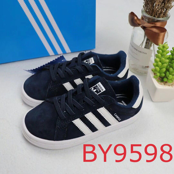 Kids Designer Shoes 2019 New Fashion Striped Shell Casual Sports Shoes Boys and Girls Luxury Sports Shoes 6 Styles Teens Girls Boys 2 PCS